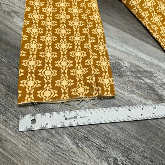 Zara The Dreed Burnt Orange Womens 8 Moroccan AOP Raw Hem Cropped Flare Jeans - Picture 12 of 12